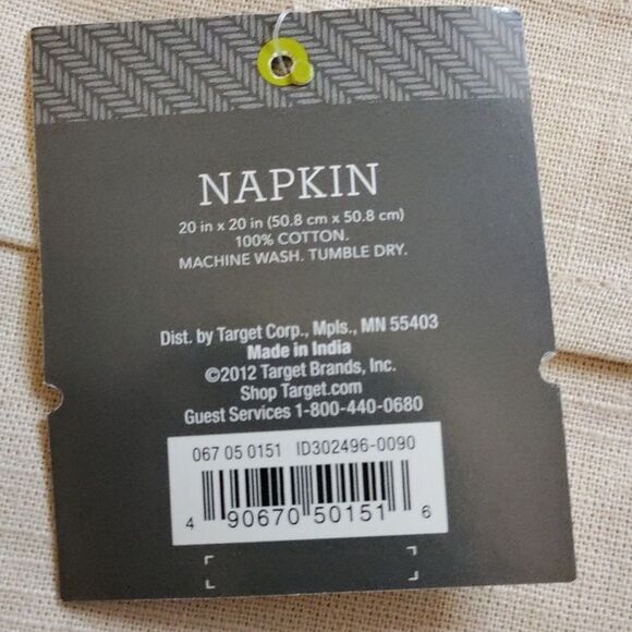 Threshold Napkins Cotton Holiday Joy Peace Cream - Picture 3 of 6